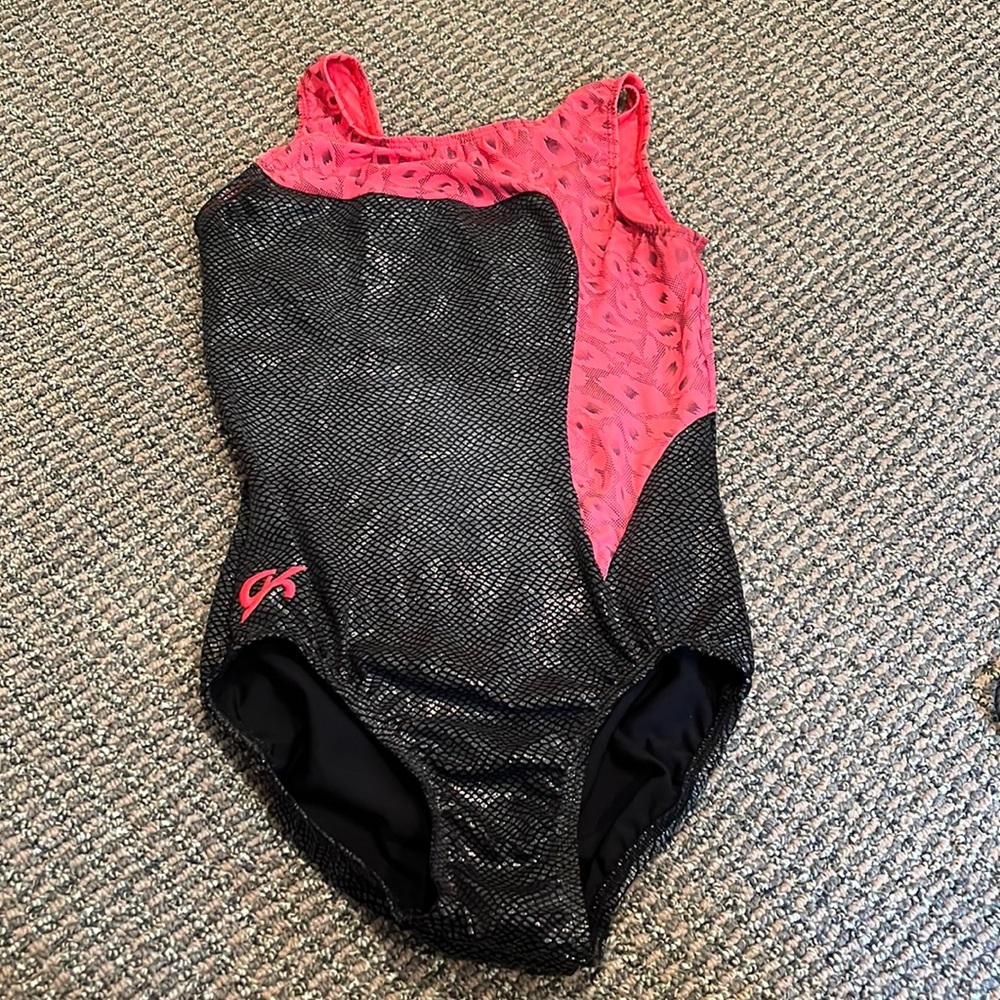 Pink and black GK ELITE Gymnastics leotard. Great condition. Women’s M